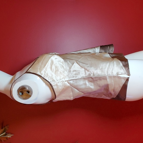 Size L - Gold Hawk Silk Cream Brown Cami with Beads and Sequins Sz L New - Picture 4 of 8